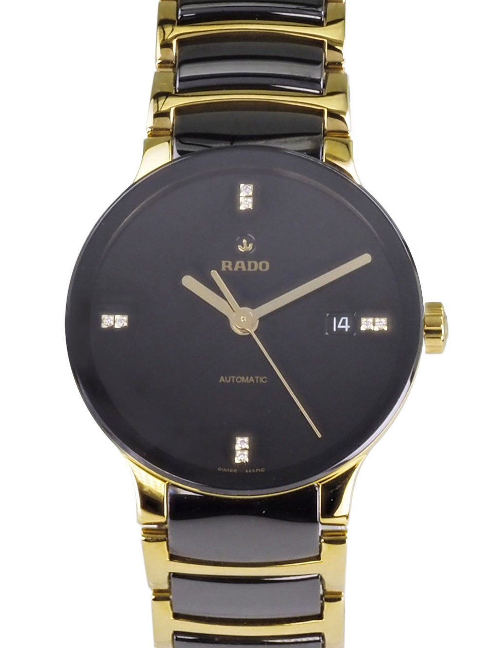 Rado Automatikuhr schweizer Herren Uhr Automatik R30035712 Centrix Diamond Ø 38 mm Centrix Diamond, bis 80 Stunden Gangreserve, Keramikband, Diamanten