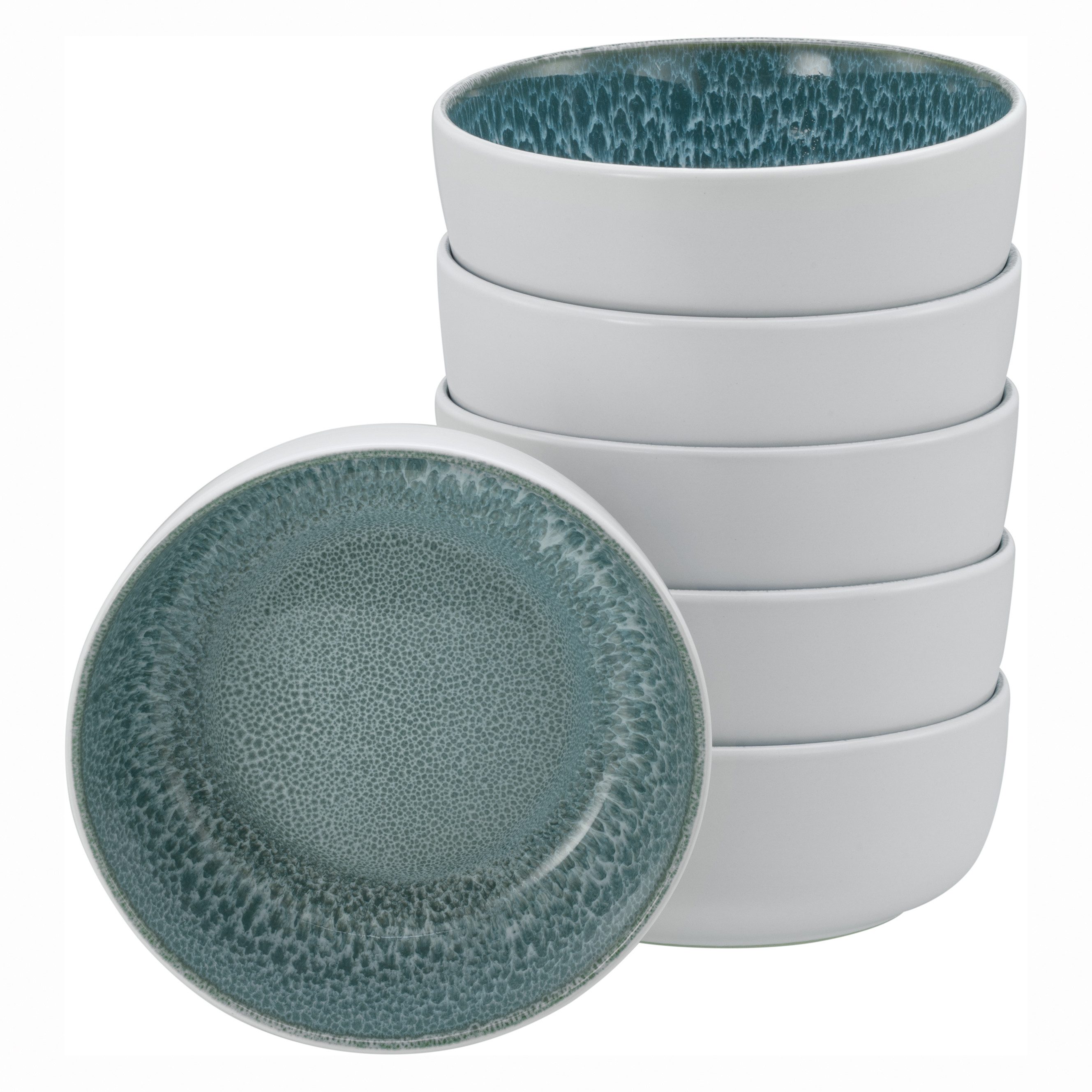 my home Müslischale modernes Schüssel-Set Nydala, Geschirr-Set, Bowl, Steinzeug, (Set, 6-tlg), hohe Haltbarkeit, spülmaschinen- & mikrowellengeeignet, Reaktivglasur