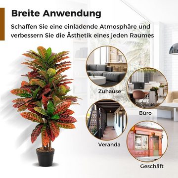 Kunstpflanze Kunstbaum, KOMFOTTEU, mit 71 Großen Blättern, 100 cm