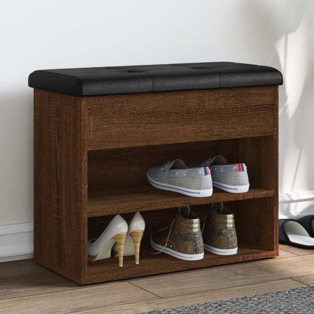 vidaXL Schuhschrank Schuhbank Braun Eichen-Optik 62x32x50 cm Holzwerkstoff günstig online kaufen