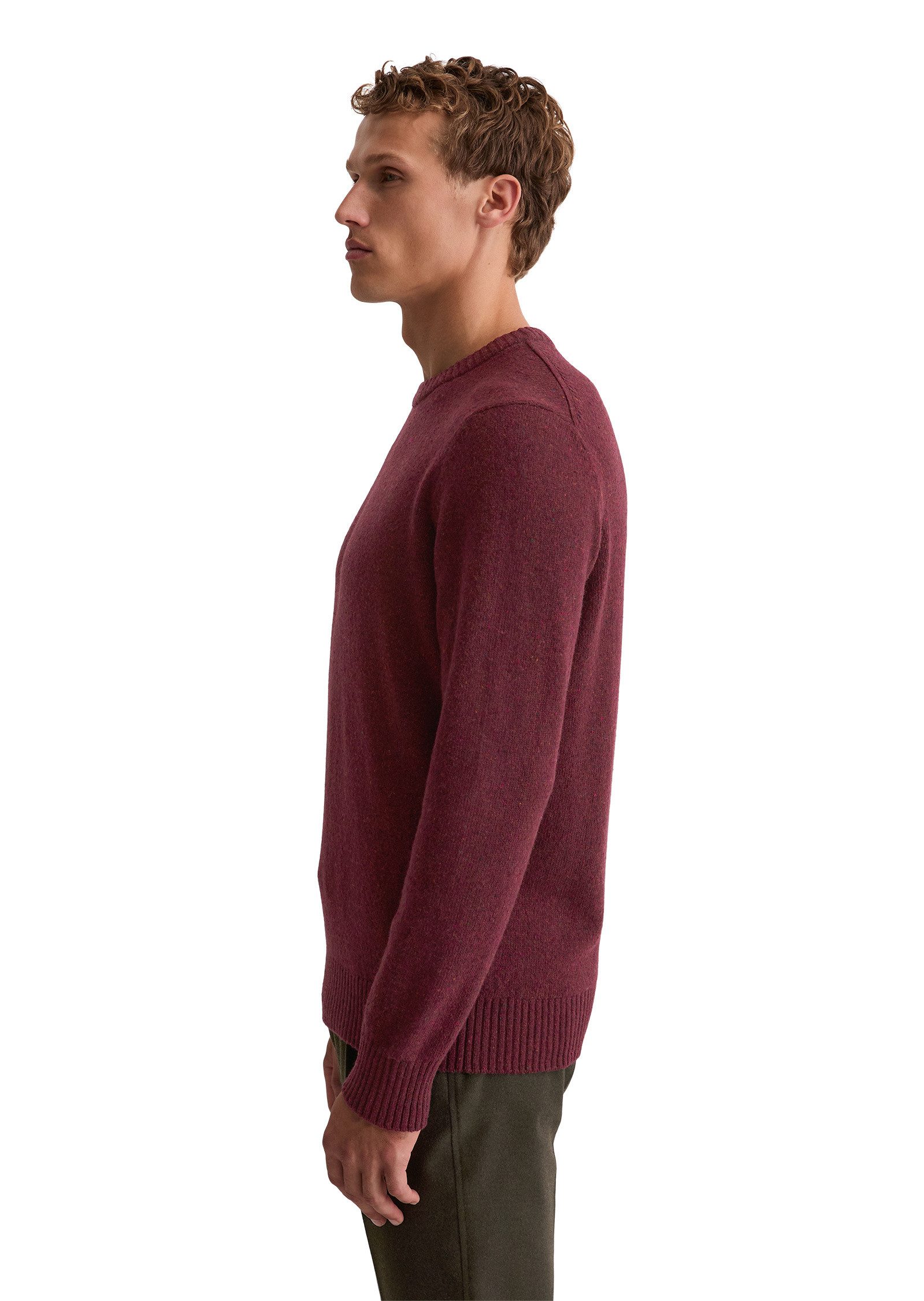 Marc O'Polo Rundhalspullover aus gesprenkeltem Tweedgarn günstig online kaufen