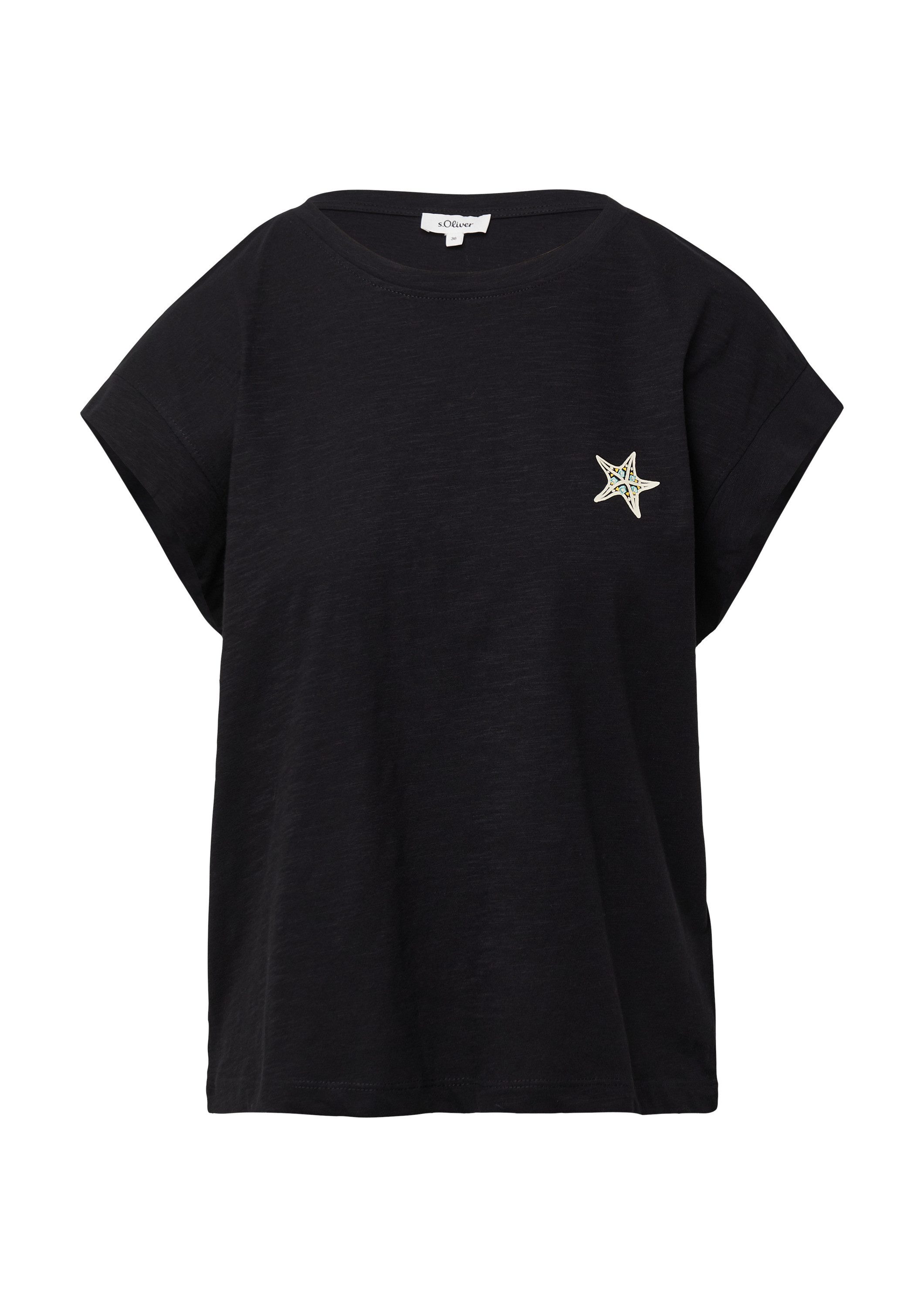 s.Oliver Kurzarmshirt T-Shirt T-Shirt im Relaxed Fit mit kleinem Artwork günstig online kaufen