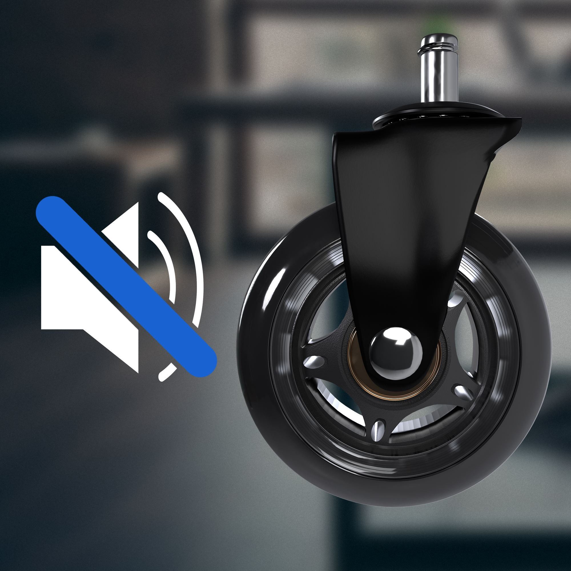 CLP Stuhlrolle Bodenrollen aus Gummi, universelle Laufrollen