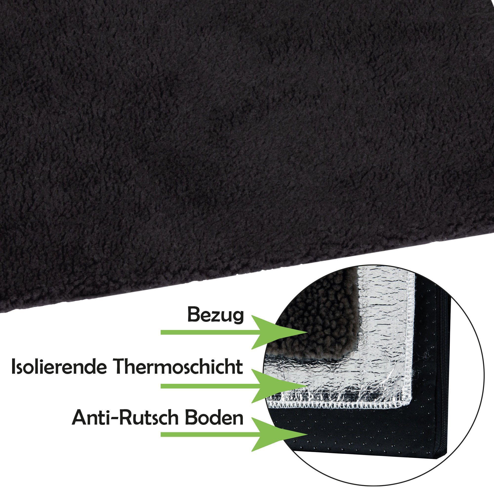 Bestlivings Tierdecke Selbstheizende Thermodecke, aus Polyester, für Katzen & Hunde mit Reißverschluss, thermoisolierend – Bild 4 von 5