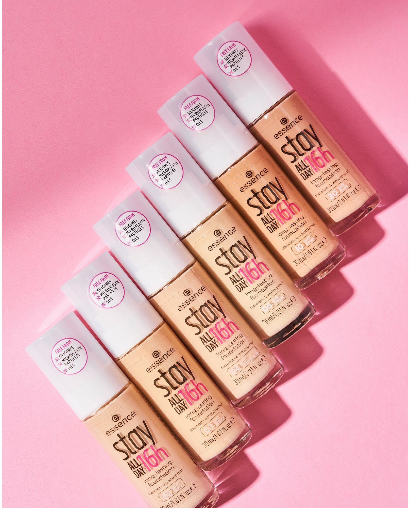 stay long-lasting, Nude Foundation DAY ALL Soft 3-tlg. Essence 16h