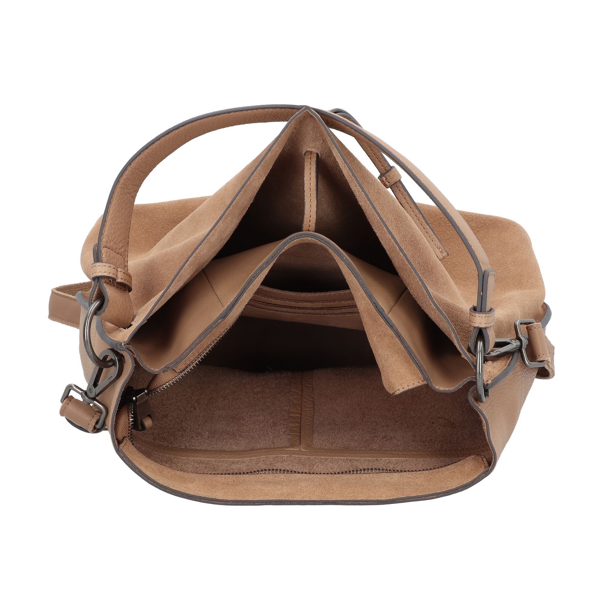 Velourleder - cream Sually, coffee Schultertasche FREDsBRUDER