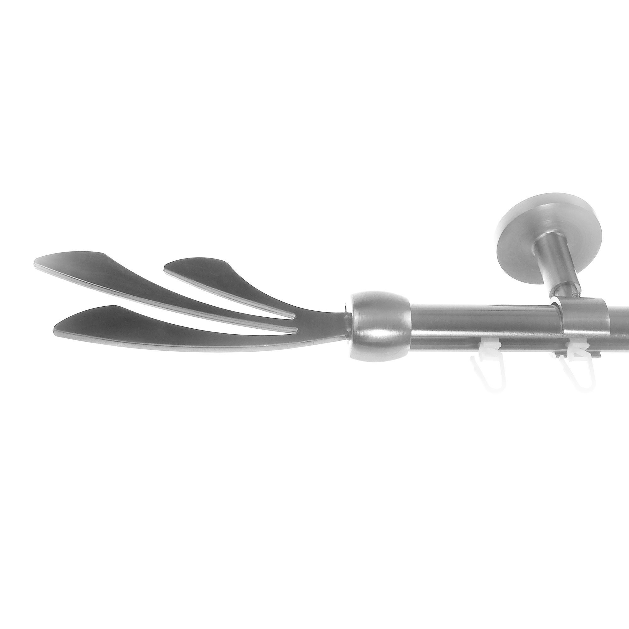 BASIT Gardinenstange Innenlauf Edelstahloptik 20mm mit Deckenträgern 400 cm E84, Ø 20 mm, 1-läufig, verschraubt, Aluminium, D30 400 cm E84 Schweif