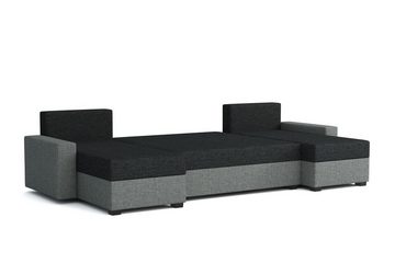 Fun Möbel Wohnlandschaft Sofa HEDVIG LUX, Rundumbezug, mit Schlaffunktion inkl. 3 Bettkästen, inkl. 4 Rückenkissen