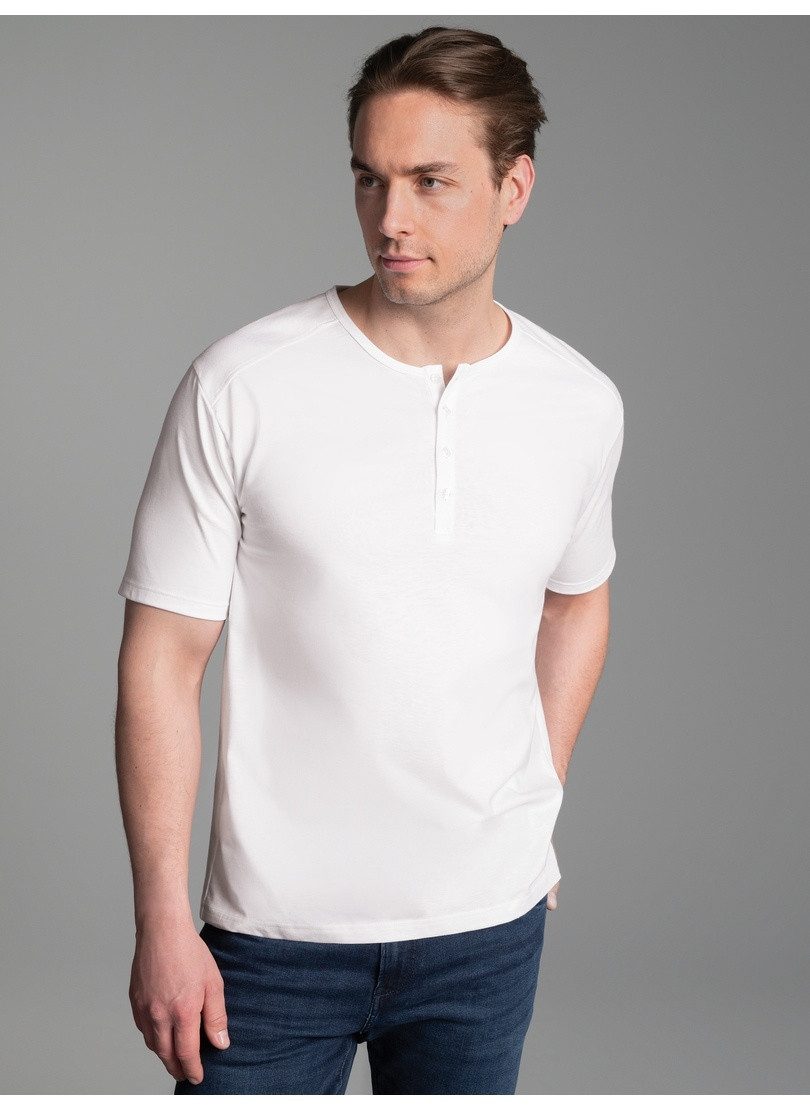Trigema T-Shirt TRIGEMA T-Shirt mit Knopfleiste DELUXE Baumwolle (1-tlg)