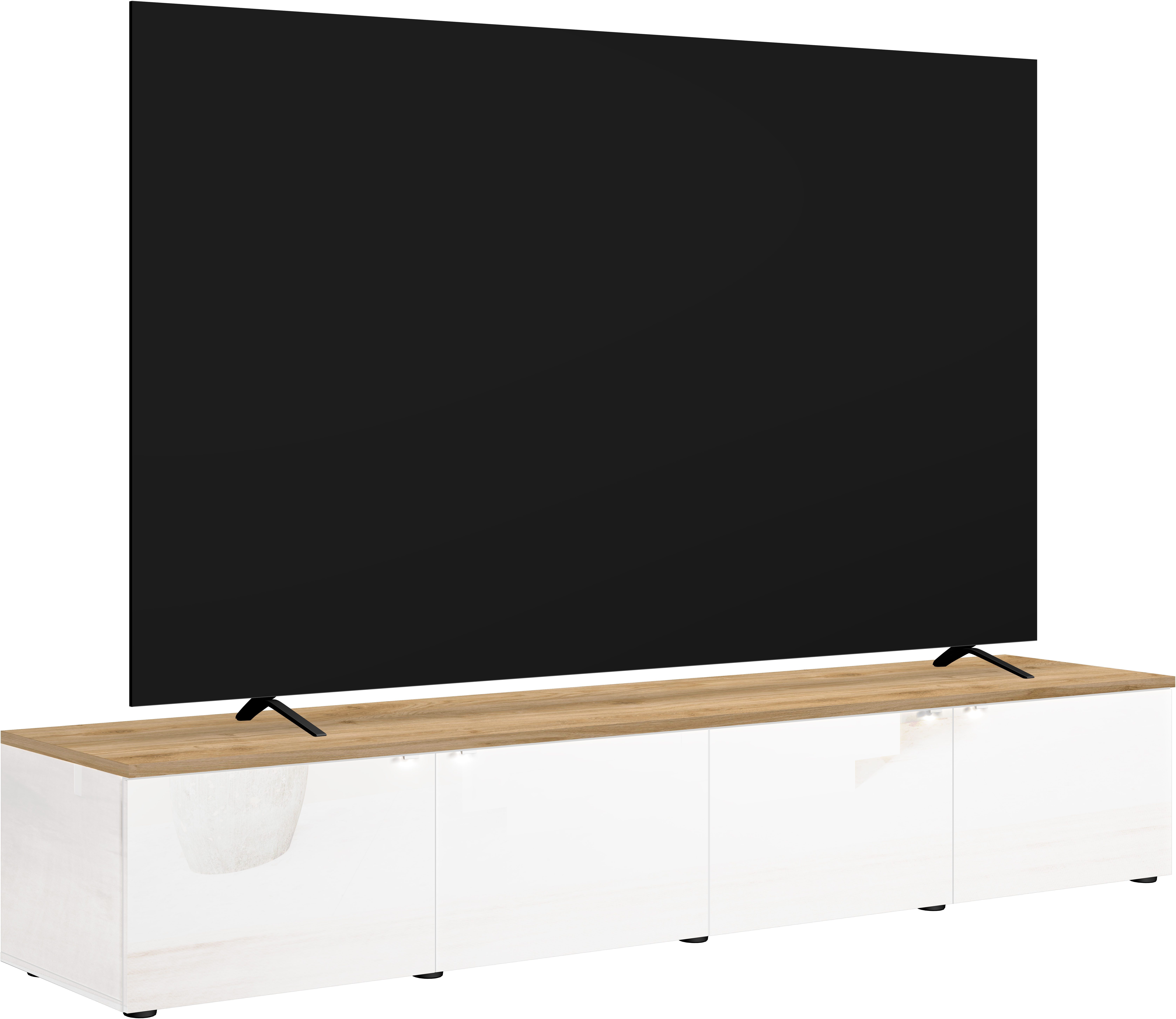 OTTO home Lowboard Easy, 245 cm breit, 47 cm tief, 4 Türen, Top 22 mm stark, Mediaboard, Modernes Lowboard für bis zu 98-Zoll-TV – perfekt für die WM