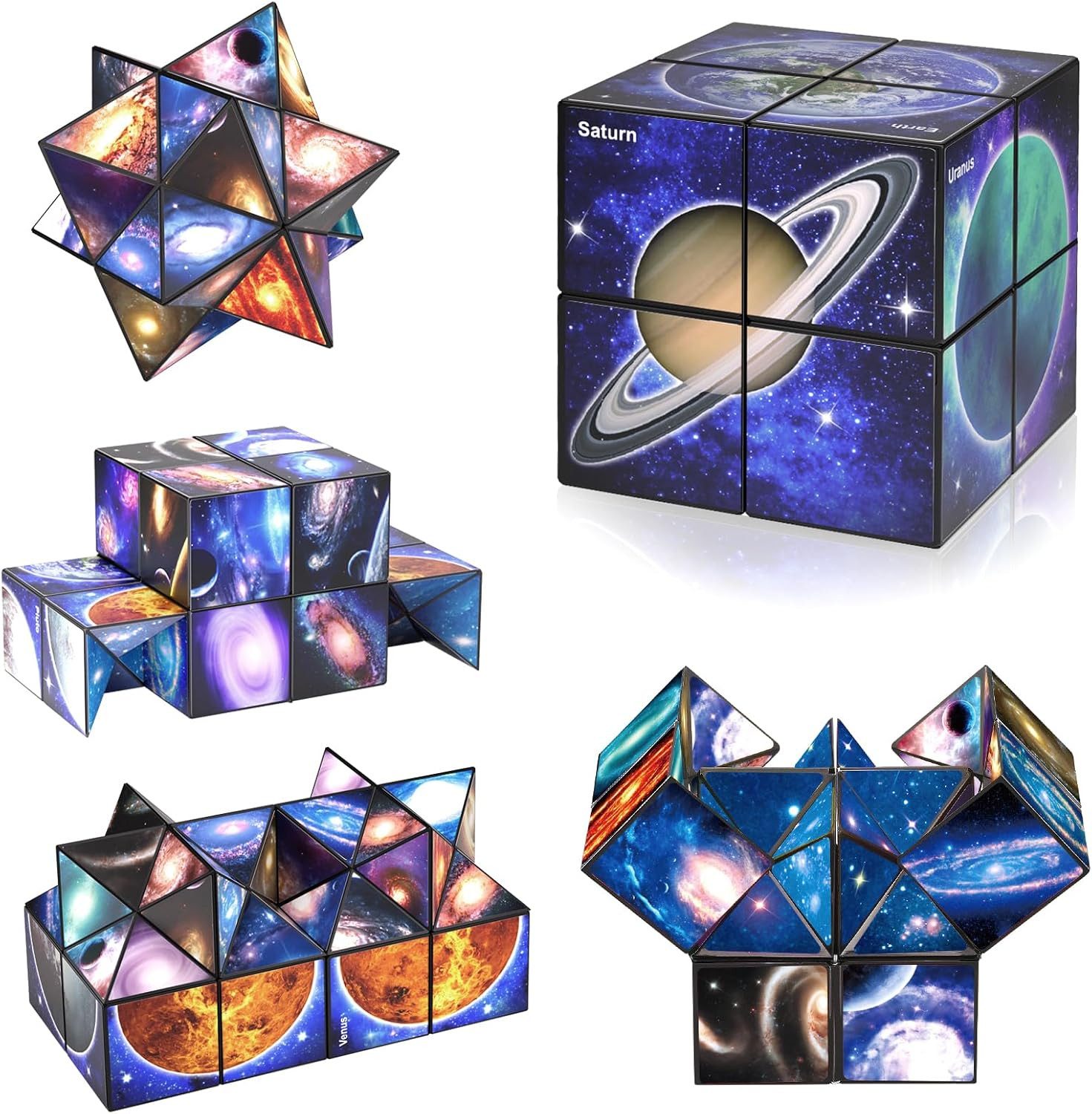 Luckice Fidget-Gadget Fidget Toys, Fidget Cube, 3D Puzzles, Magischer Würfel, Förderung der Feinmotorik, Galaxy-Design, Endlose Formen von Luckice