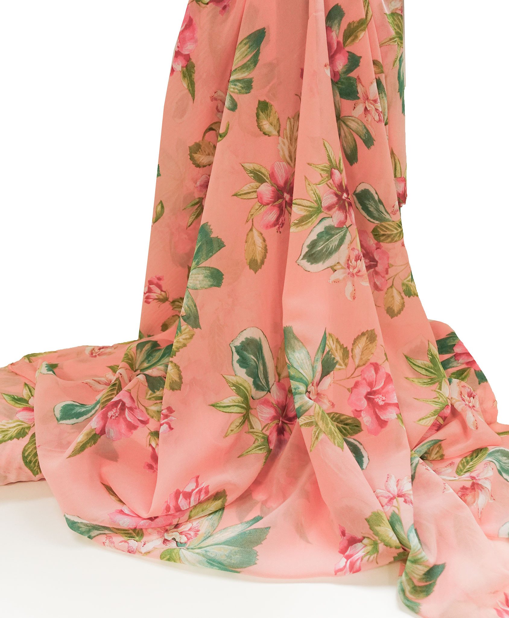 maDDma Stoff Voile-Stoff Blumen ab 1m x 150cm breit Digitaldruck Dekostoff, Blumen 3