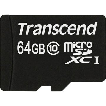 Transcend microSDXC Karte 64GB Class 10 UHS-I mit Speicherkarte (inkl. SD-Adapter)