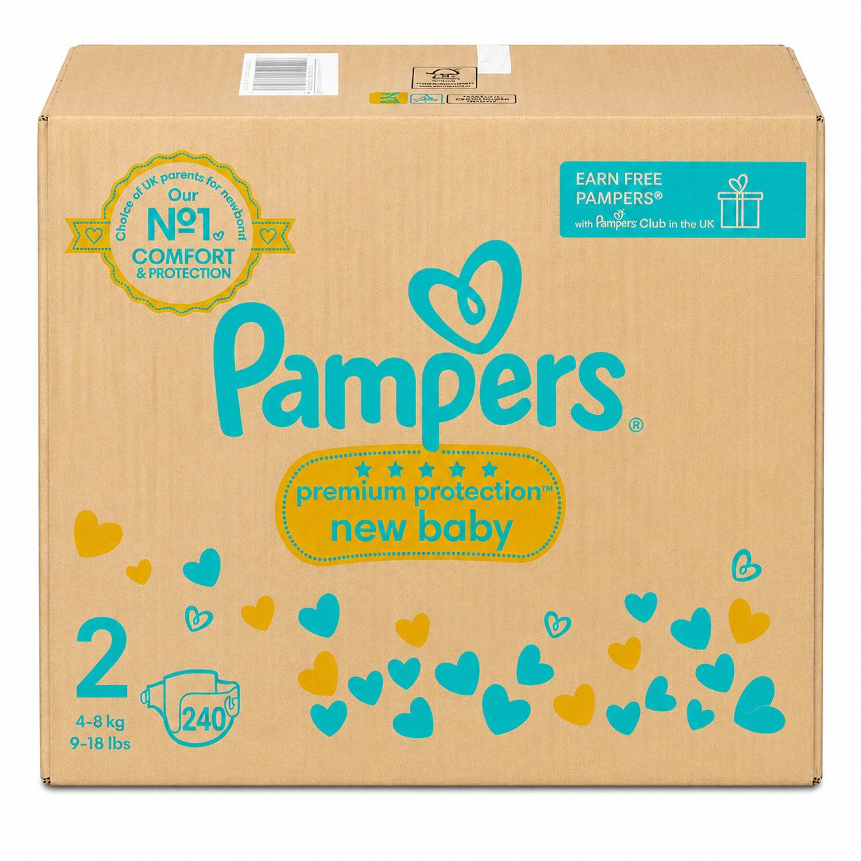 Pampers Windeln Pampers Premium Protection 240 Windeln Größe2 2–5 kg 10 Feuchttücher