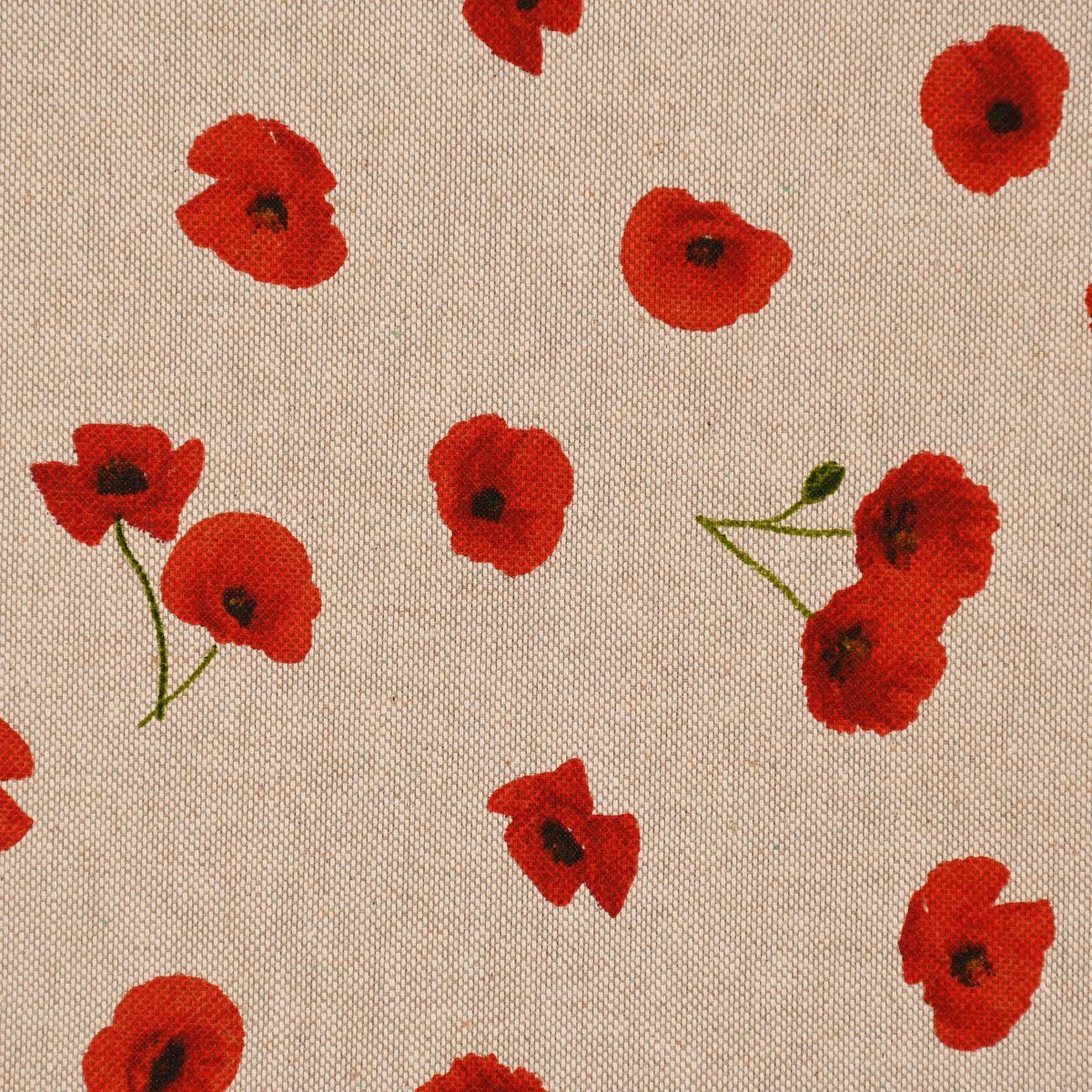 Vorhang Germany, blickdicht, LEBEN., Poppy made LEBEN. vorgewaschen Mohnblüten Flower SCHÖNER Vorhang in rot handmade, natur 245cm, St), Smokband Baumwolle, (1 SCHÖNER