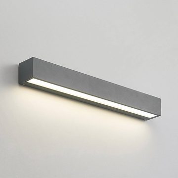Arcchio LED Außen-Wandleuchte Lengo, LED-Leuchtmittel fest verbaut, Farbwechsel warmweiß / tageslicht, Modern, Aluminiumdruckguss, Glas, grafit, 1 flammig, inkl.