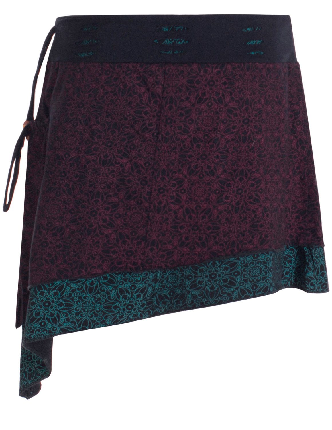 Vishes Minirock Mini-Rock Blumen-Muster extra breiter Bund mit Kordel-Zug und Taschen Alternative Bekleidung, Ethno, Hippie, Retro Style