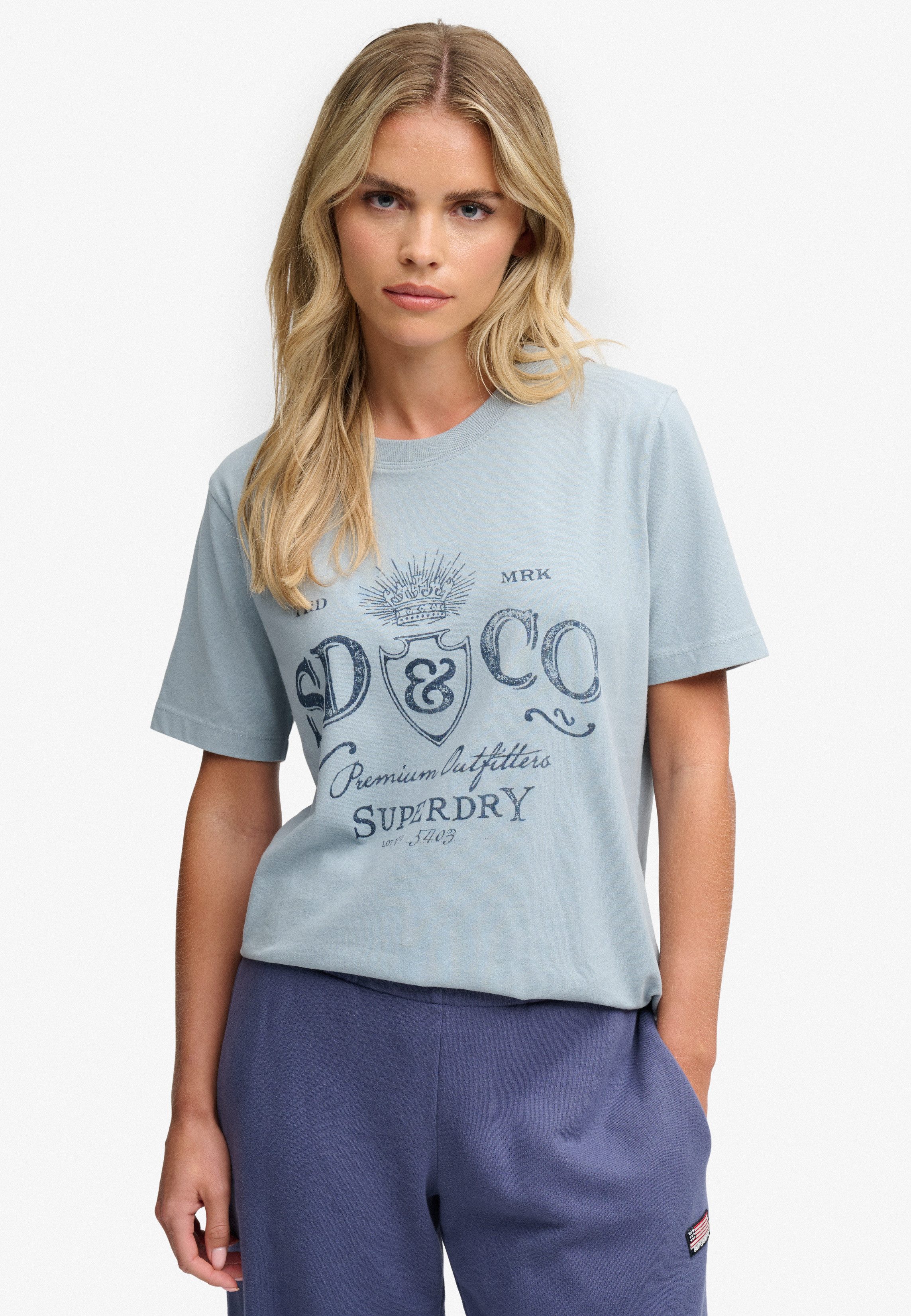 Superdry Print-Shirt VINTAGE WORKWEAR TEE Baumwolle, relaxed fit