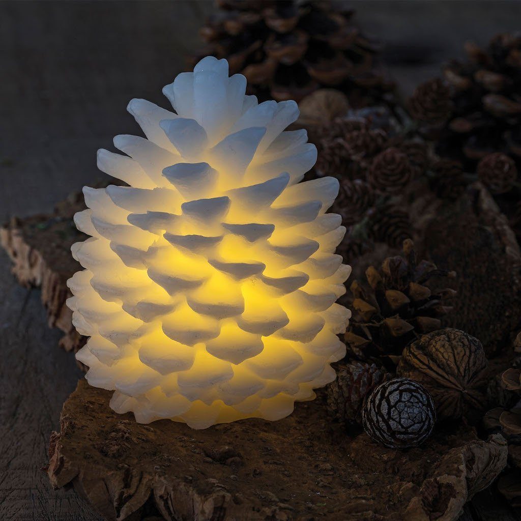 Sirius Home A/S Weihnachtsfigur Tannenzapfen Echtwachs Clara 14cm weiß günstig online kaufen