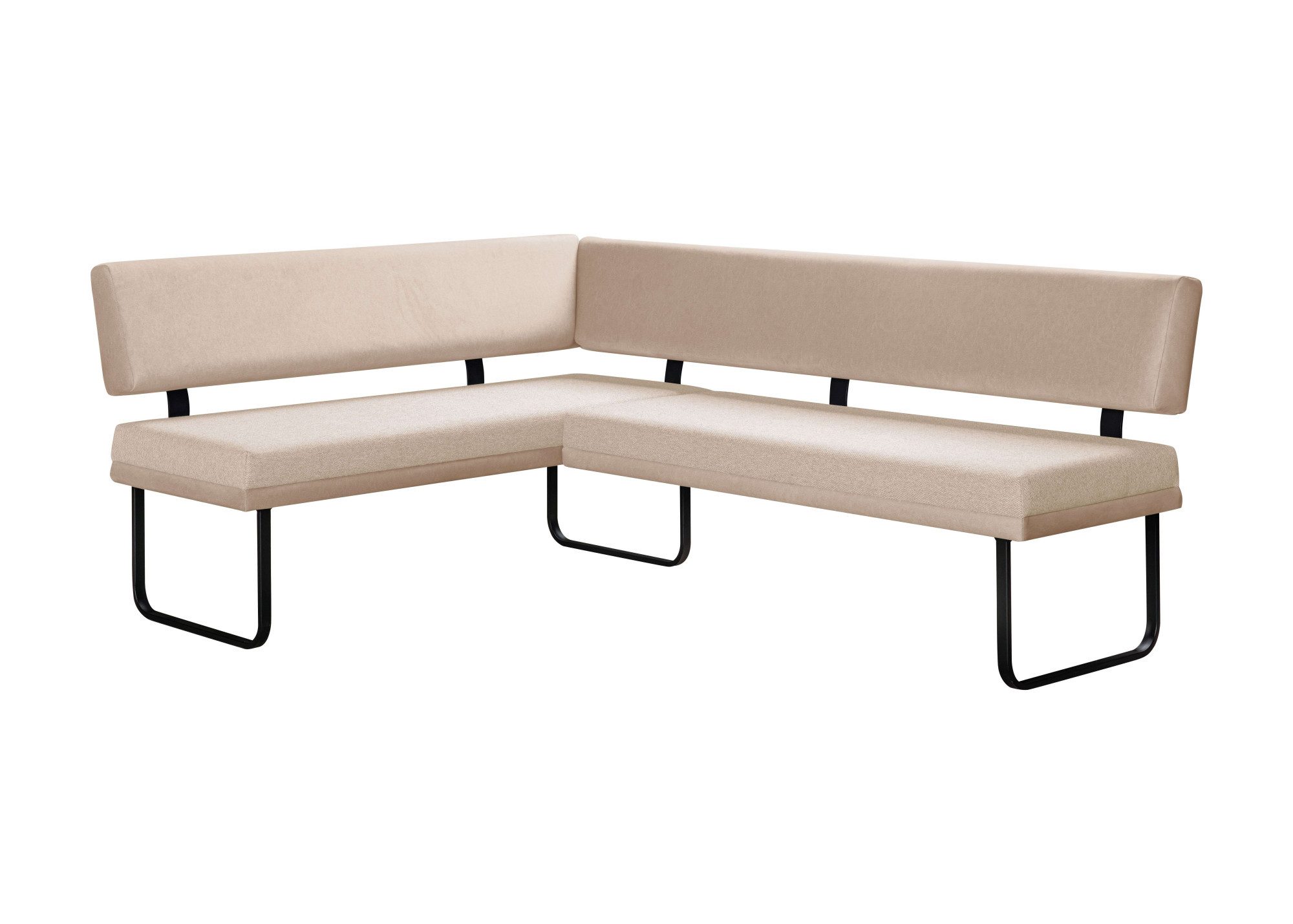 OTTO home Eckbank Gabi Esszimmerbank, Bank, Küchenbank, Polsterbank, Gestell aus matt-schwarzem Flachmetall, stabil, 2-Stoff-Design