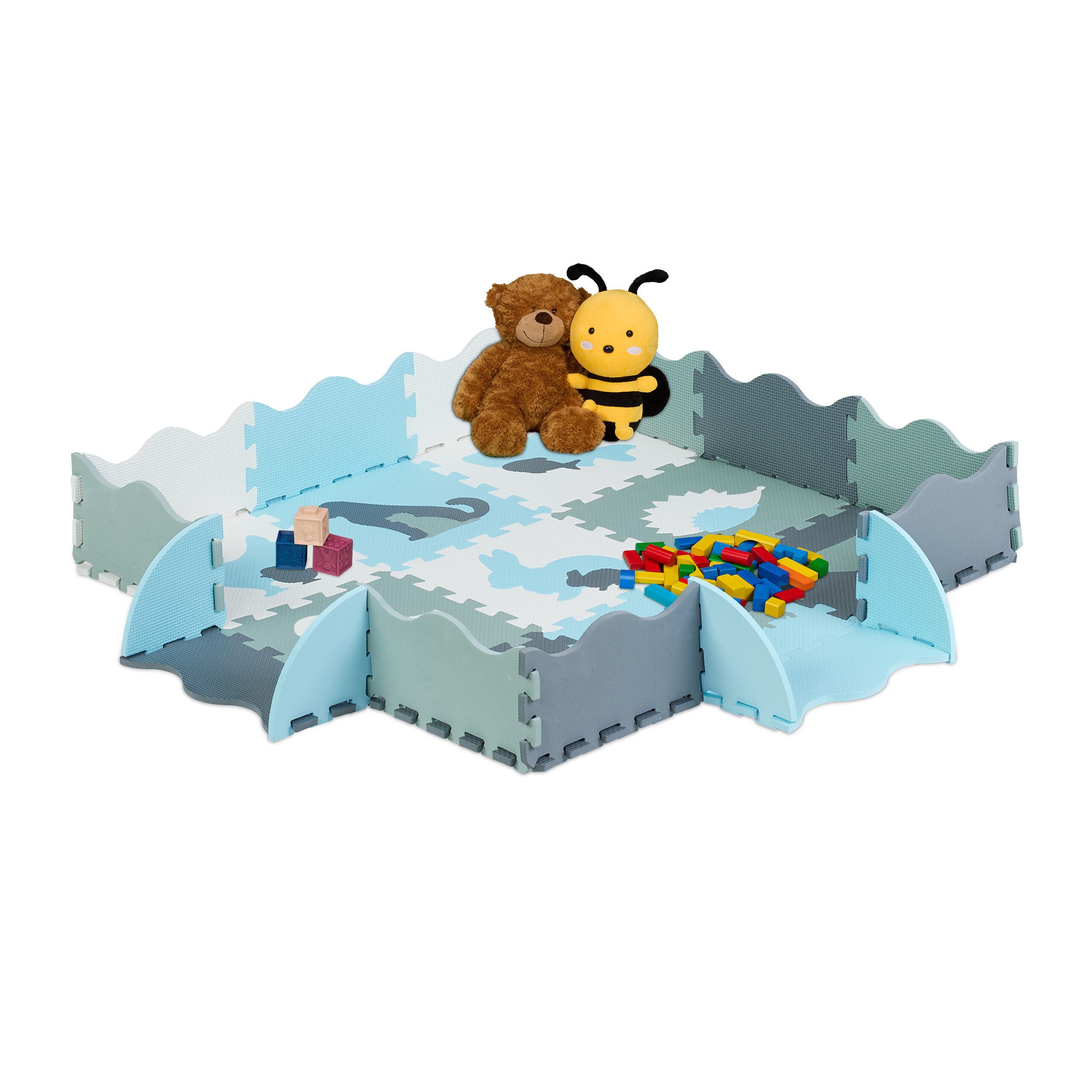 relaxdays Spielmatte Puzzlematte Tiere