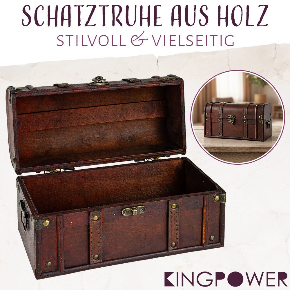 Kingpower Schatzkiste Auswahl Schatztruhe aus Holz mit Schloss Schatzkiste Holztruhe