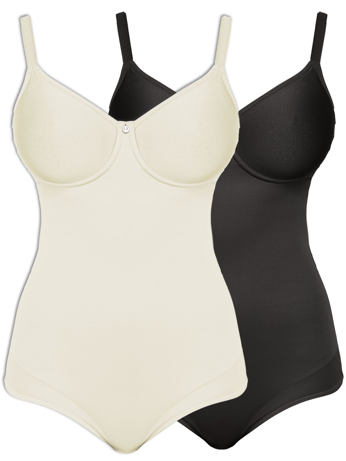 Bügel Susa 2-tlg) ivory-black Beinausschnitt (Spar-Set, mit Pack Body gerundeter Body 2er Catania