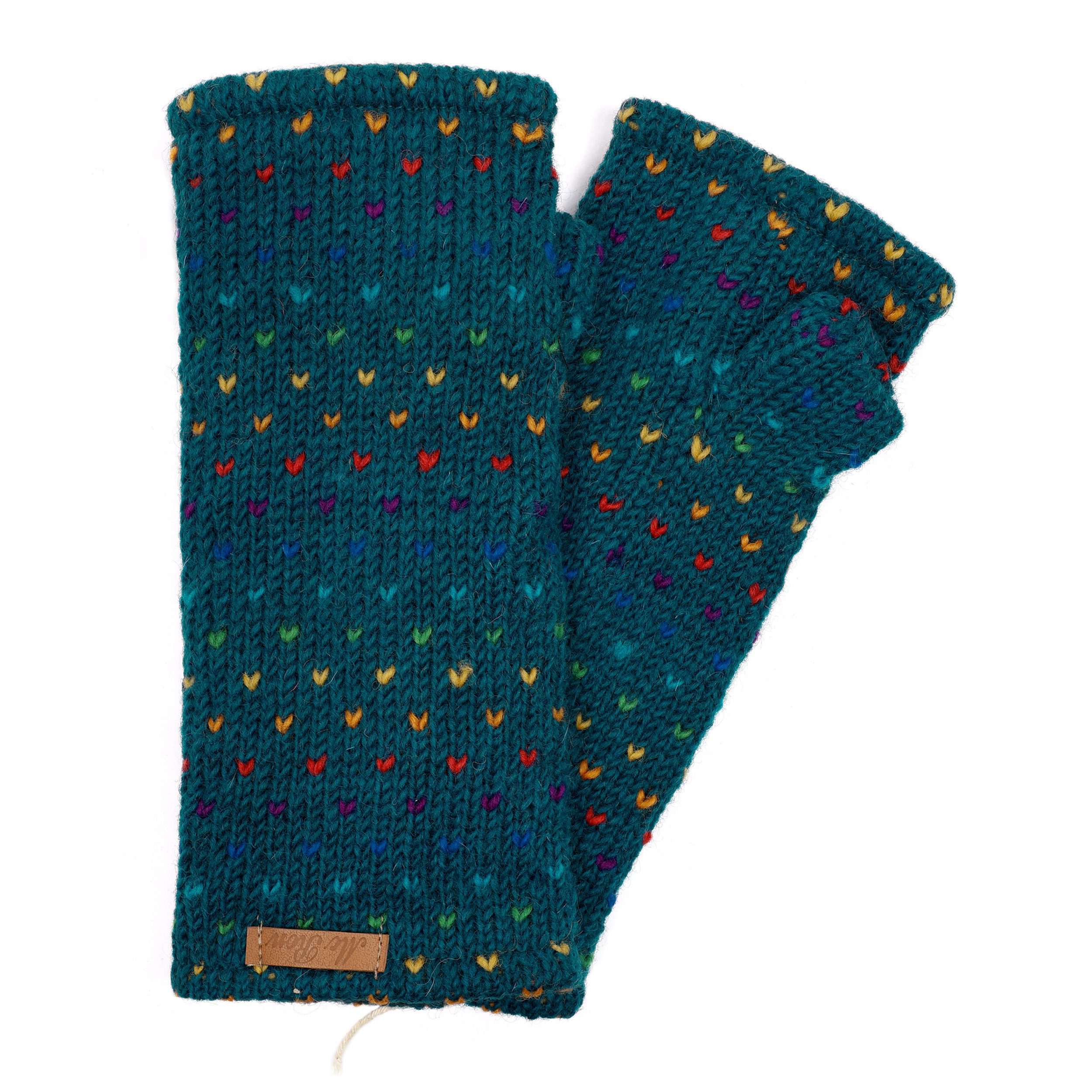 McRon Armstulpen Pulswärmer Modell Ines Regenbogen Mit Daumen, mit hohem Schurwoll-Anteil, komplett gefüttert