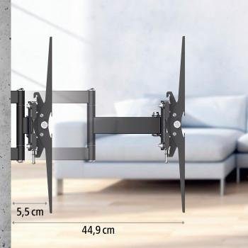 Hama TV Wandhalter integriert Zoll, Bohrschablone/Wasserwaage Neigung vollbewegl. bis 229cm/90Zoll (bis 6) +/-: Rotation Halter TV-Wandhalterung, /10° 2 neigbar schwenkbar 90