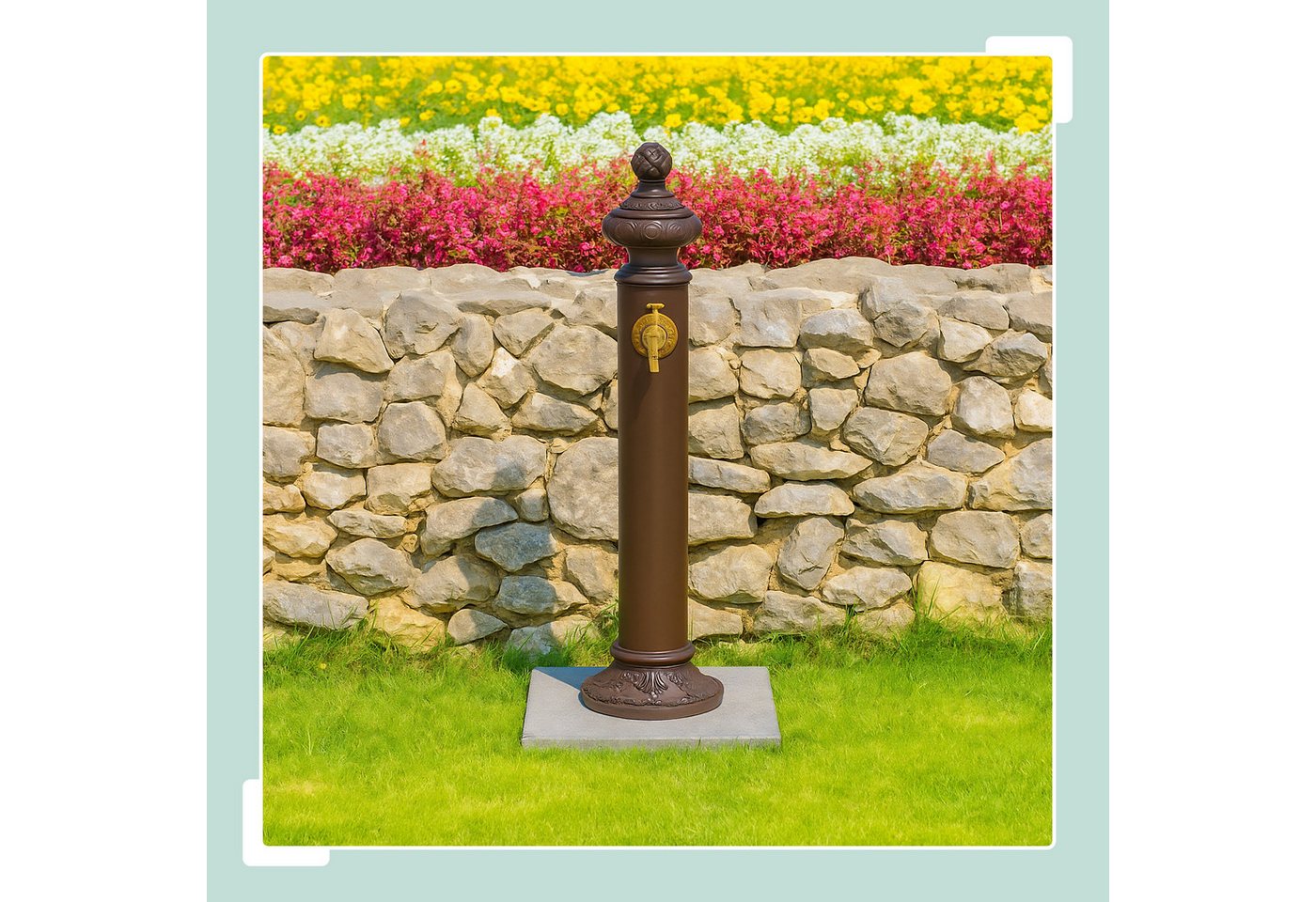 Thumbnail - relaxdays Gartenbrunnen Standbrunnen antik 87 cm, Braun