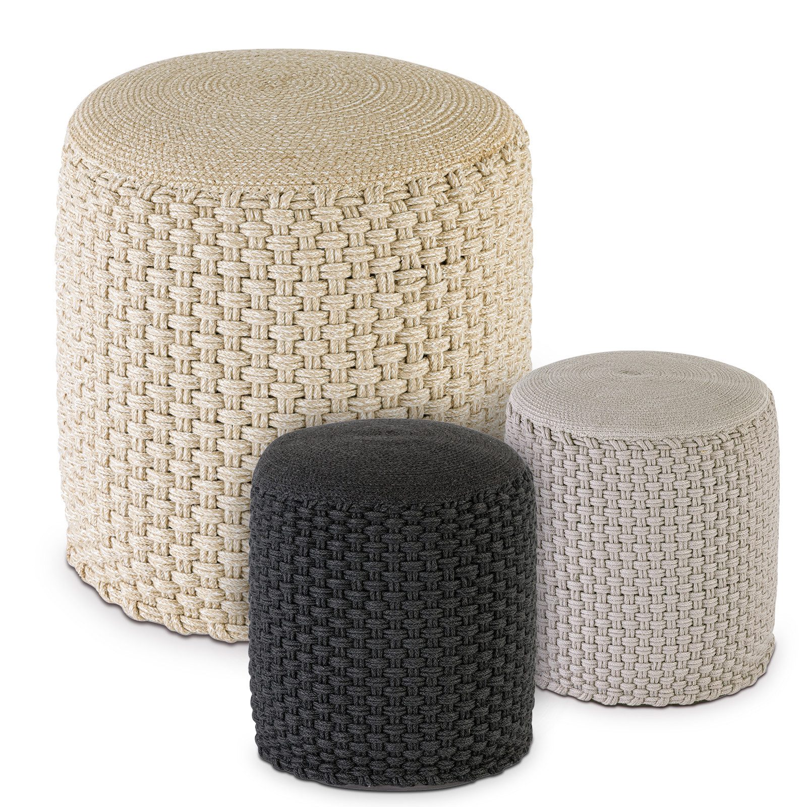 Amagohome Sitzhocker Hocker Sitzhocker Merino Pouf indoor outdoor ø40 H45cm Sitzpouf nachfü, Bezug abnehmbar u. bei 30° Feinwäsche waschbar!