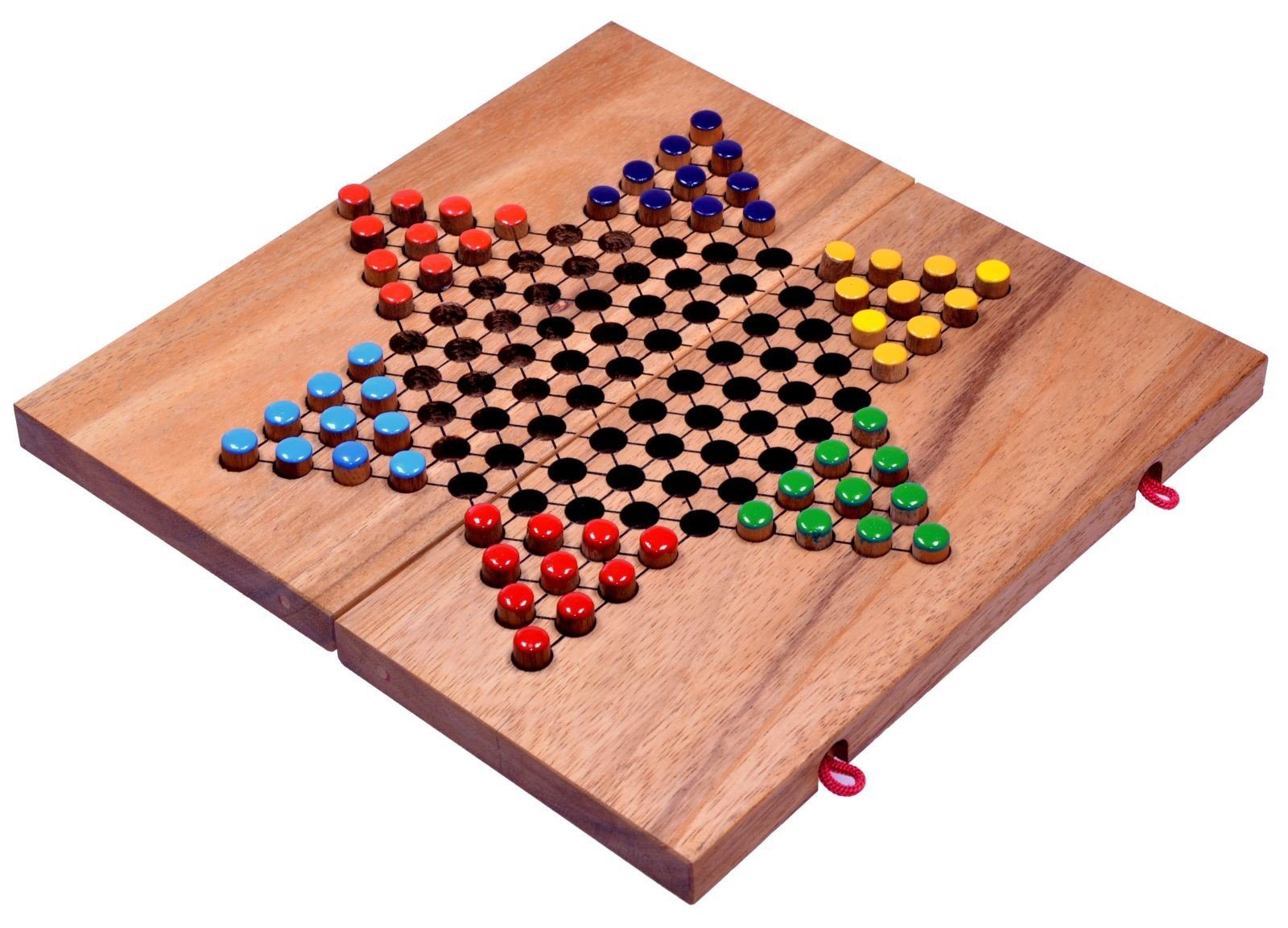 Logoplay Holzspiele Spielesammlung, Halma Gr. L für 2 bis 6 Spieler - 2. Wahl - Spielfeld 26 x 27 cm - 6 x 10 SteckerHolzspielzeug