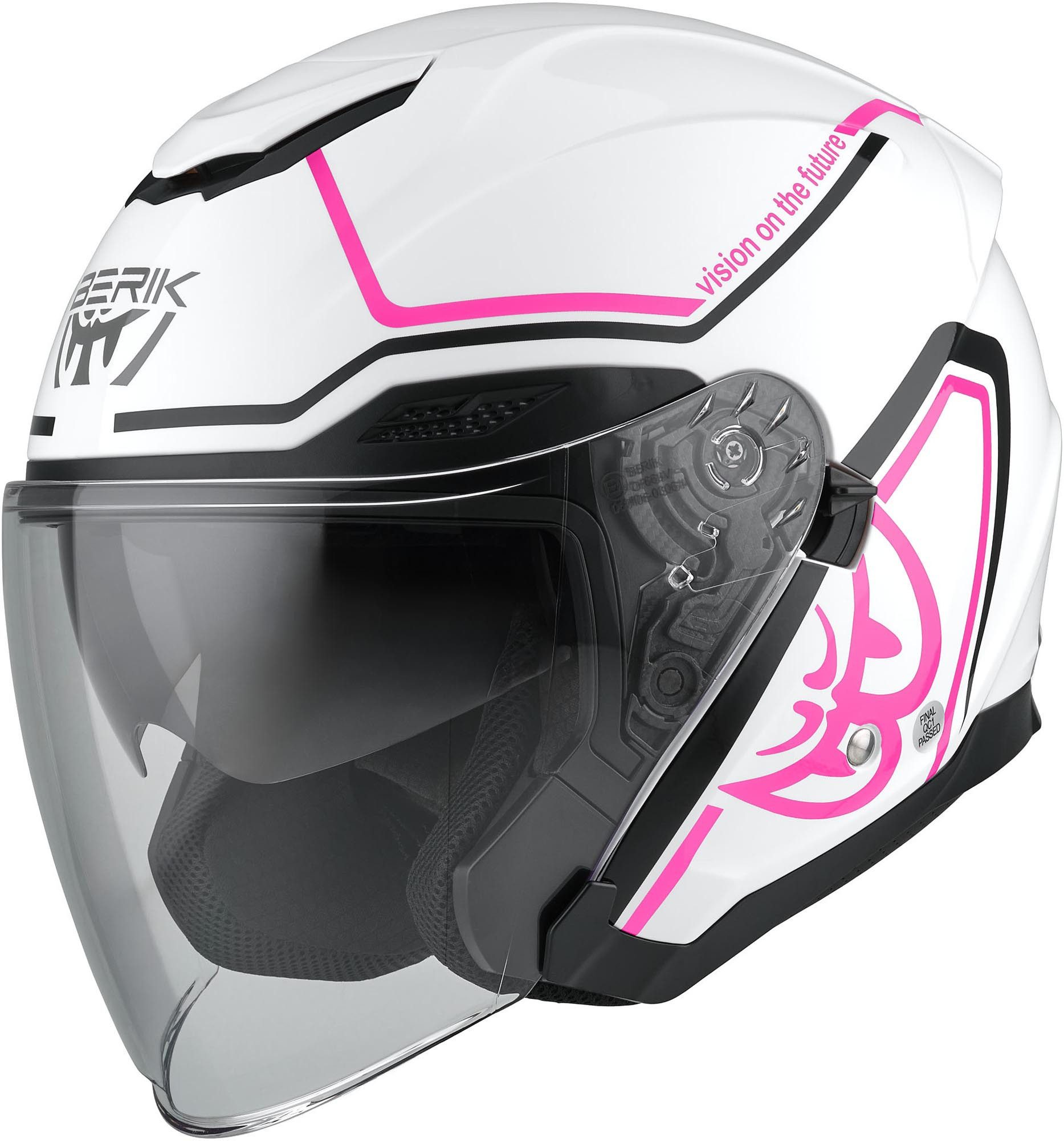 Berik Motorradhelm OF669 Balika Jethelm, vorbereitet für Kommunikationssystem,herausnehmbares Innenfutter