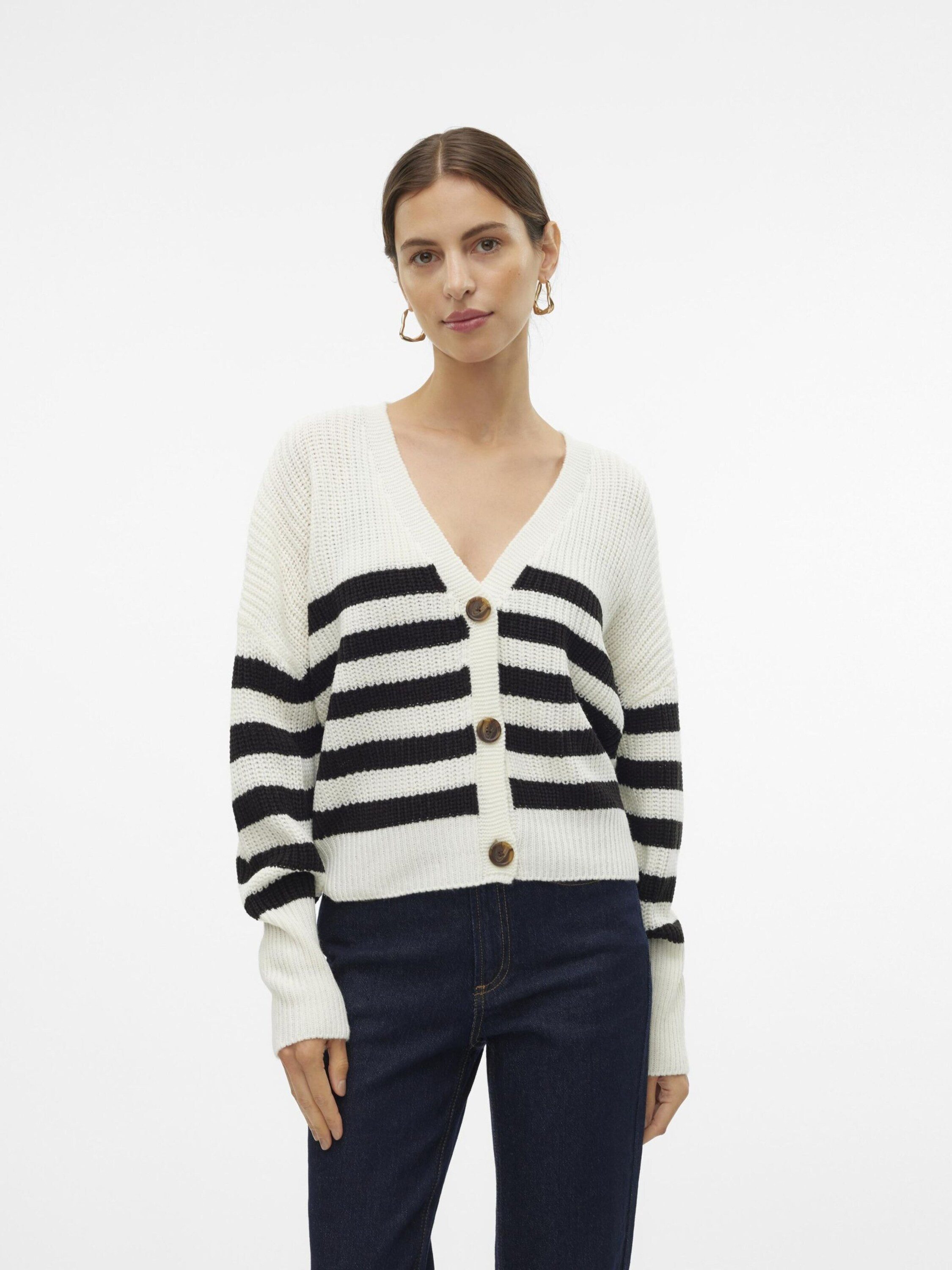Vero Moda Strickjacke VMLEA (1-tlg) Drapiert/gerafft günstig online kaufen