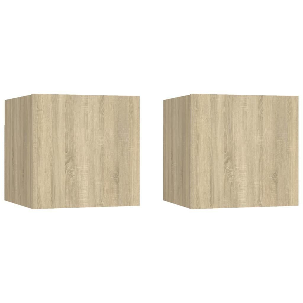 30,5x30x30 cm 2 TV-Wandschränke furnicato TV-Schrank Stk. Sonoma-Eiche