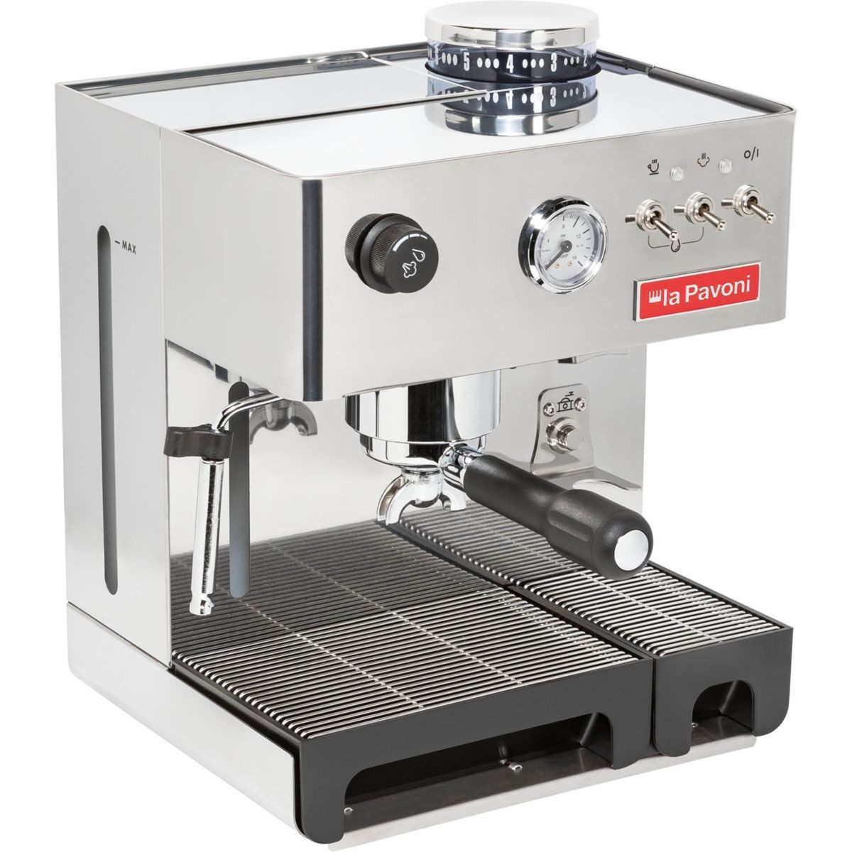 La Pavoni Siebträgermaschine New Domus bar Siebträgermaschine Edelstahl