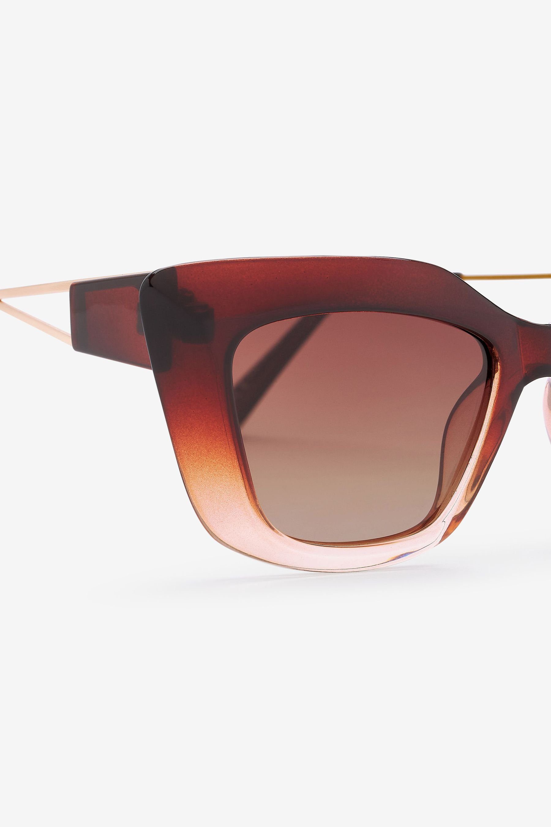 Sonnenbrille Rechteckige Farbverlauf (1-St) Brown Cat-Eye-Sonnenbrille Next mit