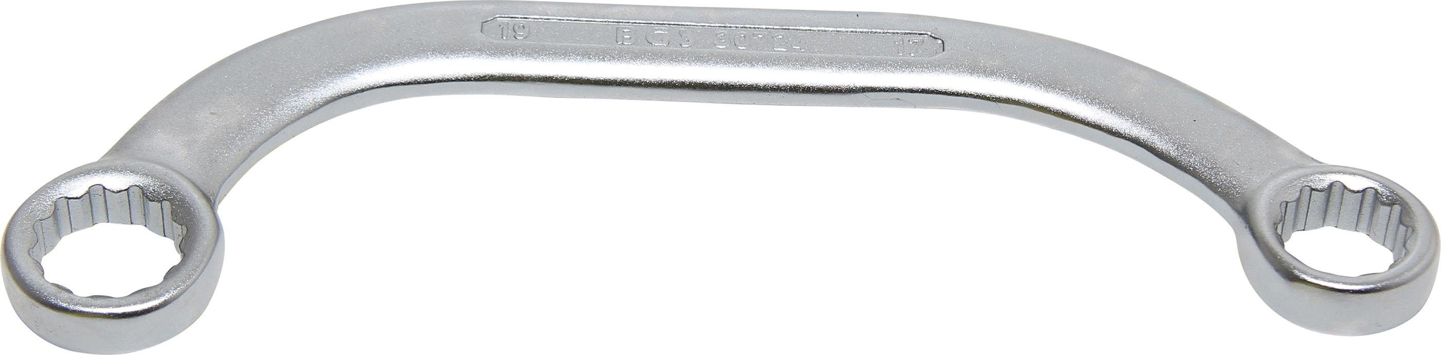BGS technic Ringschlüssel C-Form Doppel-Ringschlüssel Zwölfkant, SW 17 x 19 mm