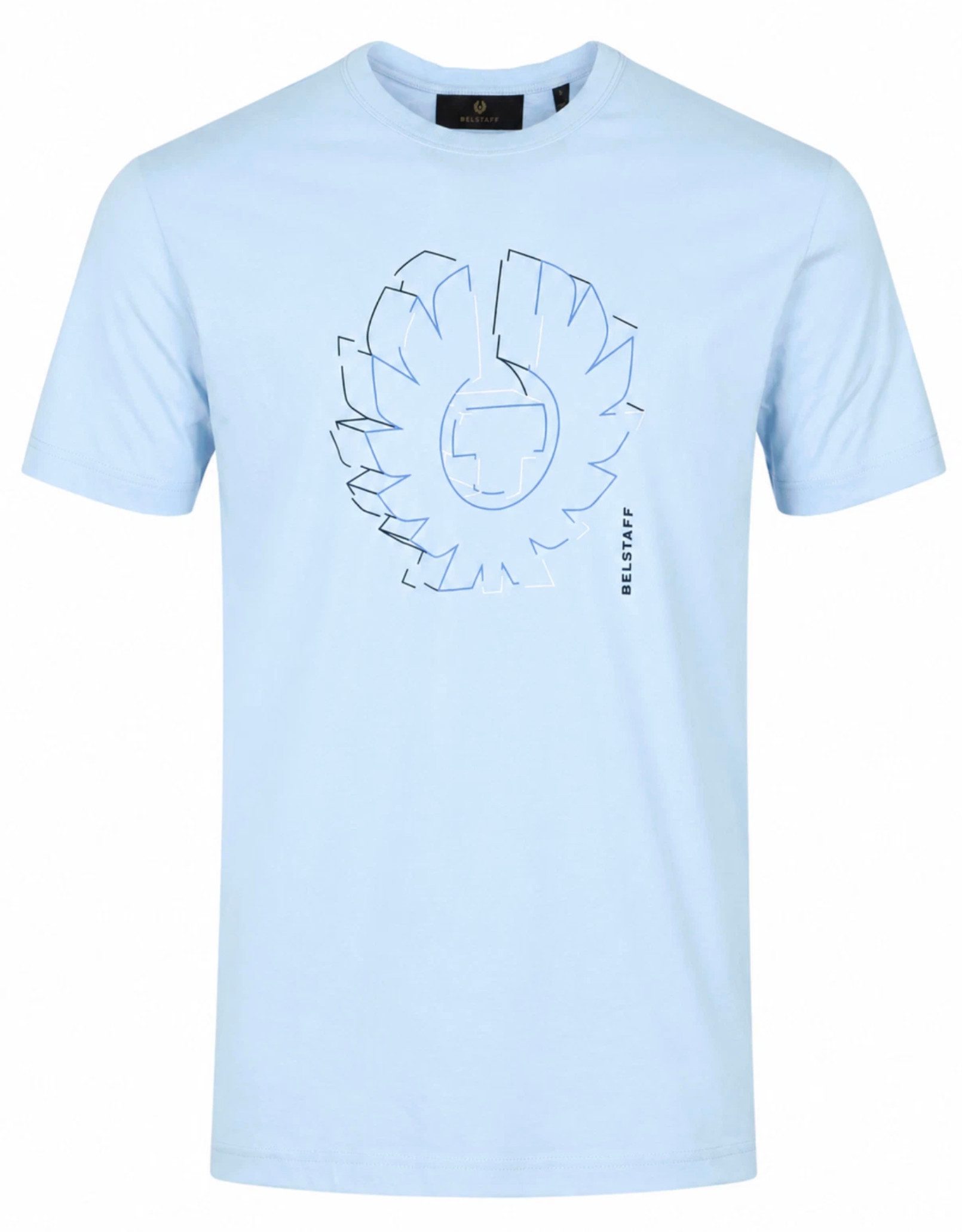 Belstaff T-Shirt London Retro Deconstructed Phoenix Cotton Regular Cut (1-tlg) Phoenix in einer geometrischen Liniengrafik neu interpretiert.