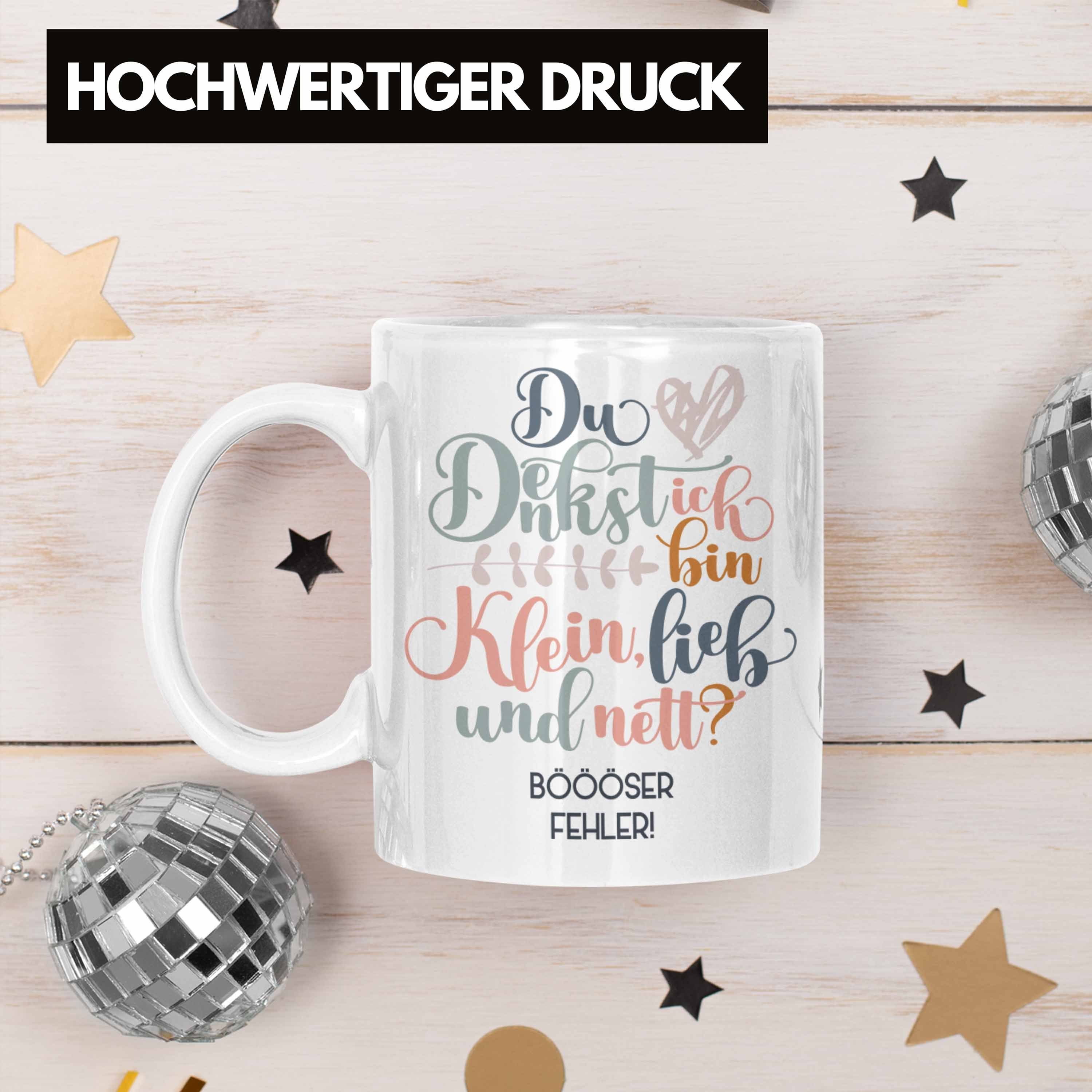 Trendation Tasse Trendation - Du Böser Ich Sarkasmus Klein Nett Spruch Lustiger Geschenk Humor Denkst Frauen Fehler Und Bin Frauen Tasse Weiss