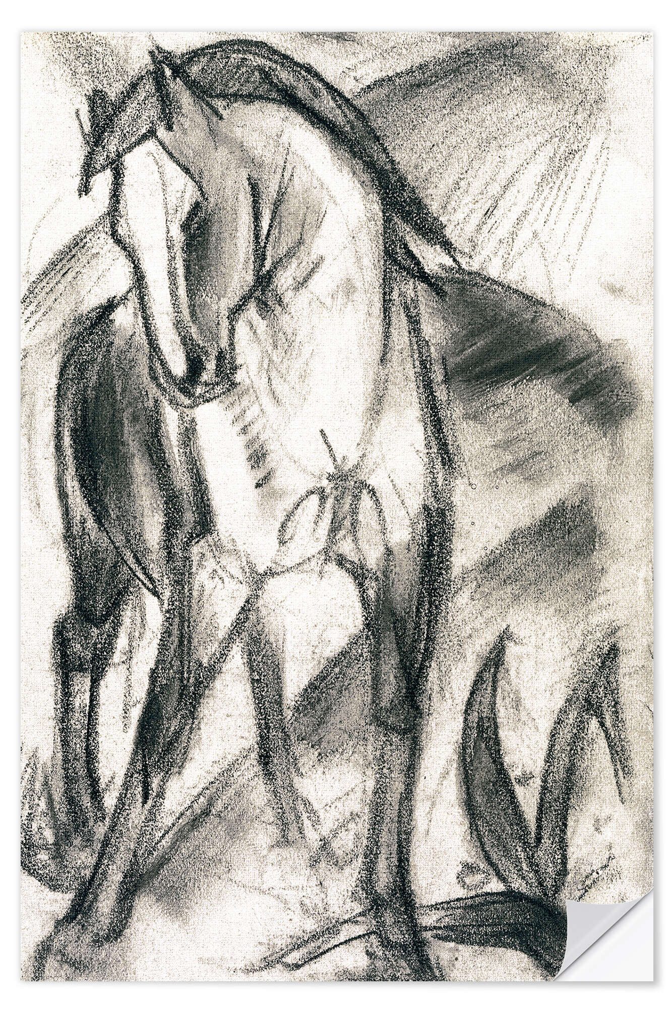 Posterlounge Wandbild Junges Pferd in Berglandschaft, Franz Marc, erhältlich als Poster, Leinwandbild, Wandsticker oder Acrylglasbild