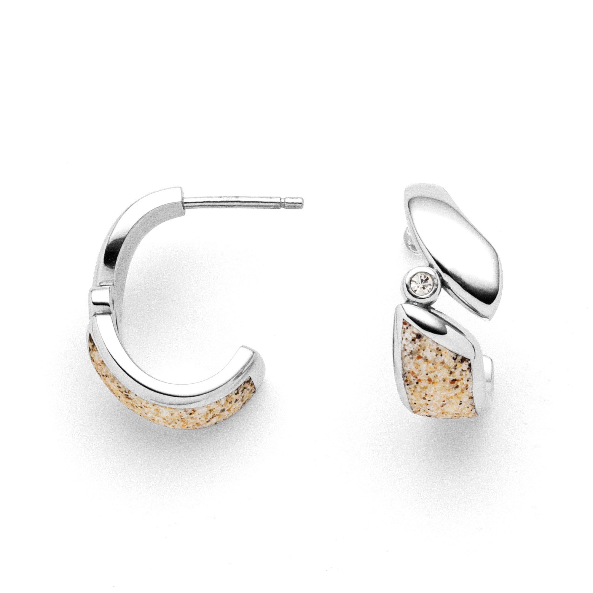 DUR Ohrstecker-Set STEEL Damen STE1013SA Twinkle Edelstahl Strandsand® Crystal 10x19 mm