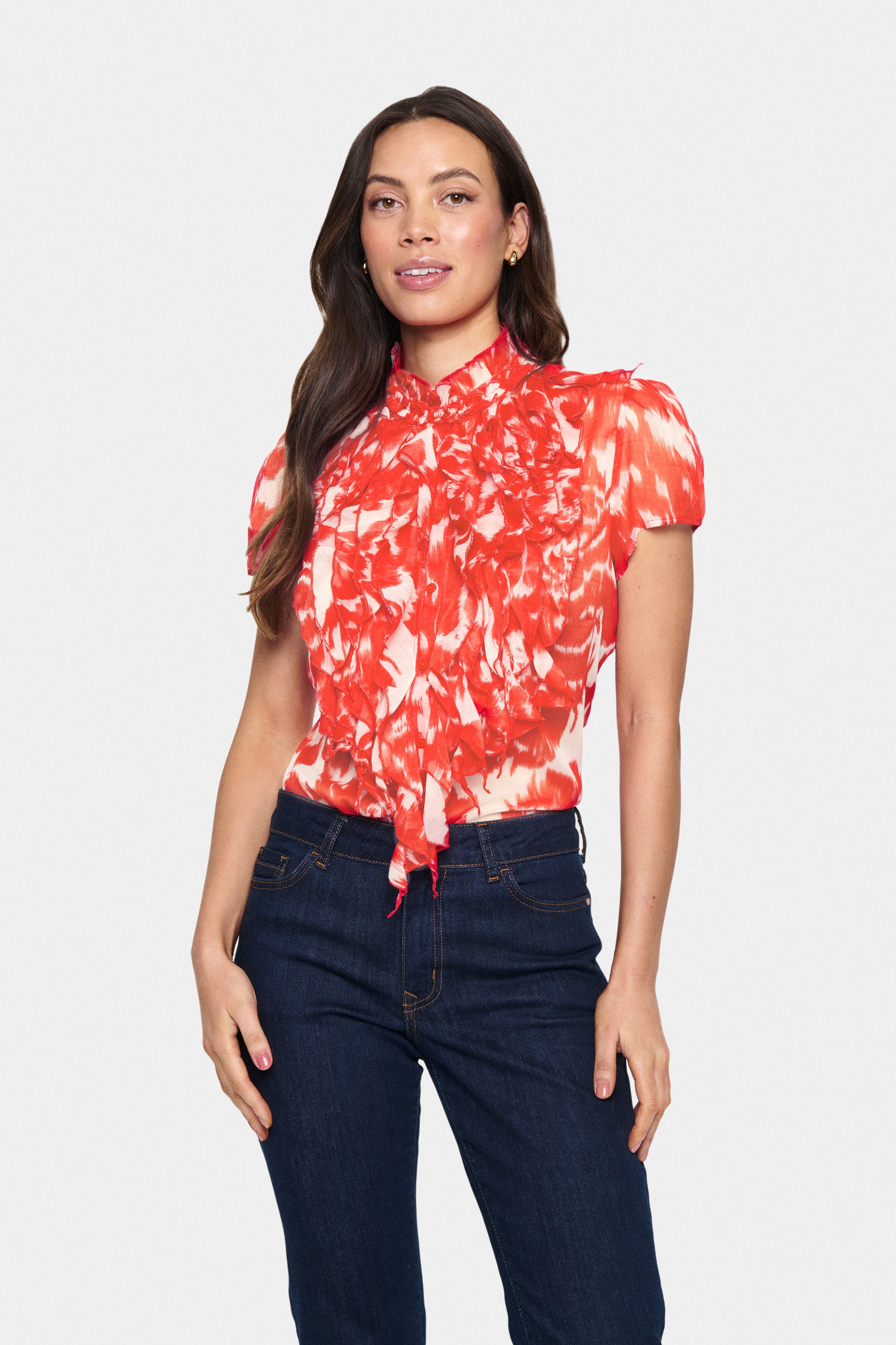 Saint Tropez Rüschenbluse LiljaSZ Crinkle SS günstig online kaufen