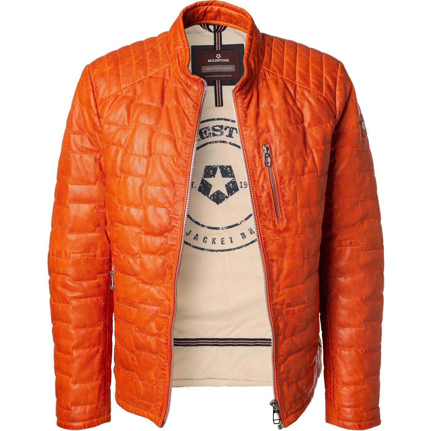 Milestone Lederjacke aus gestepptem Lammleder günstig online kaufen