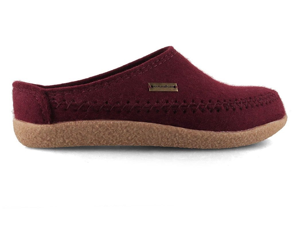 Haflinger Damen Herren Pantoffel Blizzard Credo, bordeaux, wärmeisolierend, filz Hausschuh – Bild 2 von 5