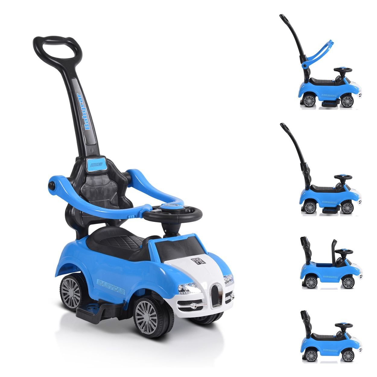 Moni Rutscher Rutschauto 2 in 1 Rider 308, Rutscher mit Griff, Lehne, Bügel, Fußstütze