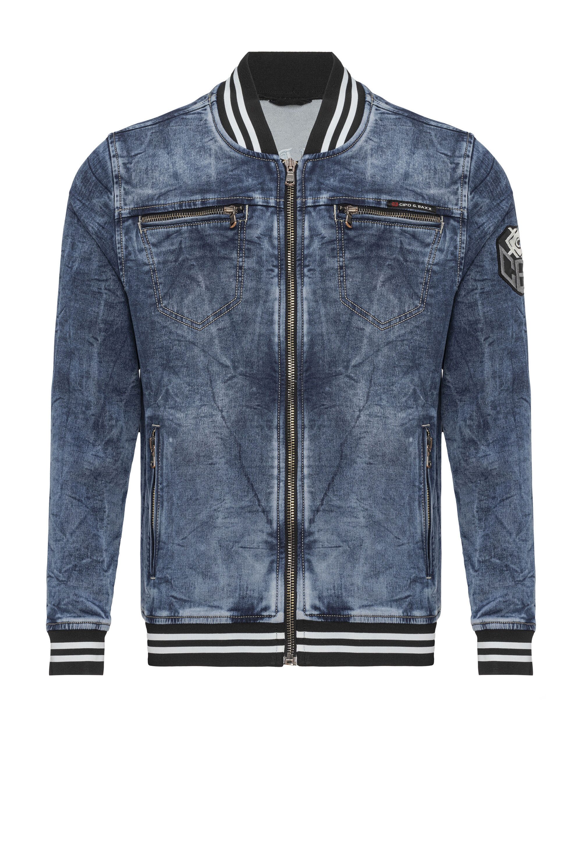 Cipo & Baxx Bomberjacke CJ310 Auffällige Stickerei auf der Rückseite