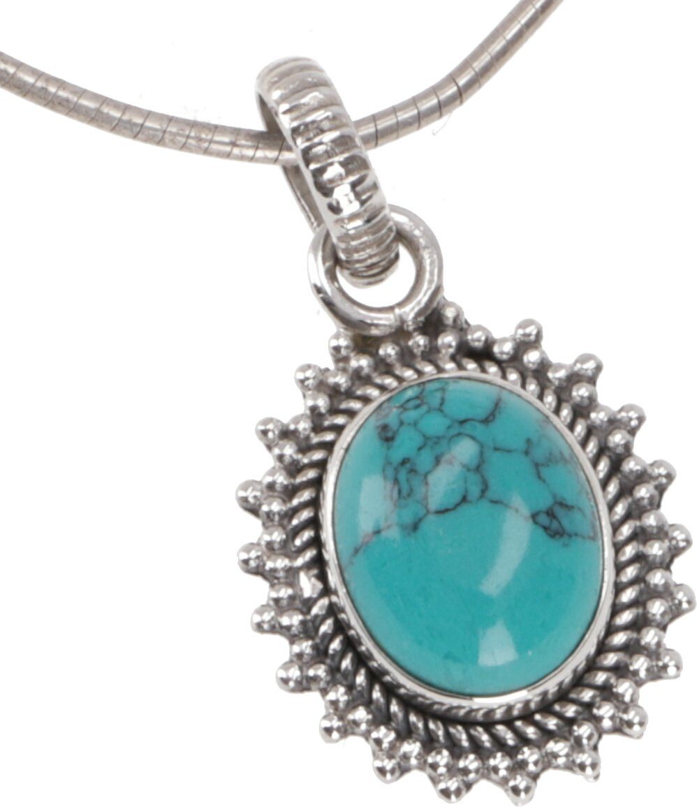 Guru-Shop Kettenanhänger Ovaler, verzierter Boho Silberanhänger,.. günstig online kaufen