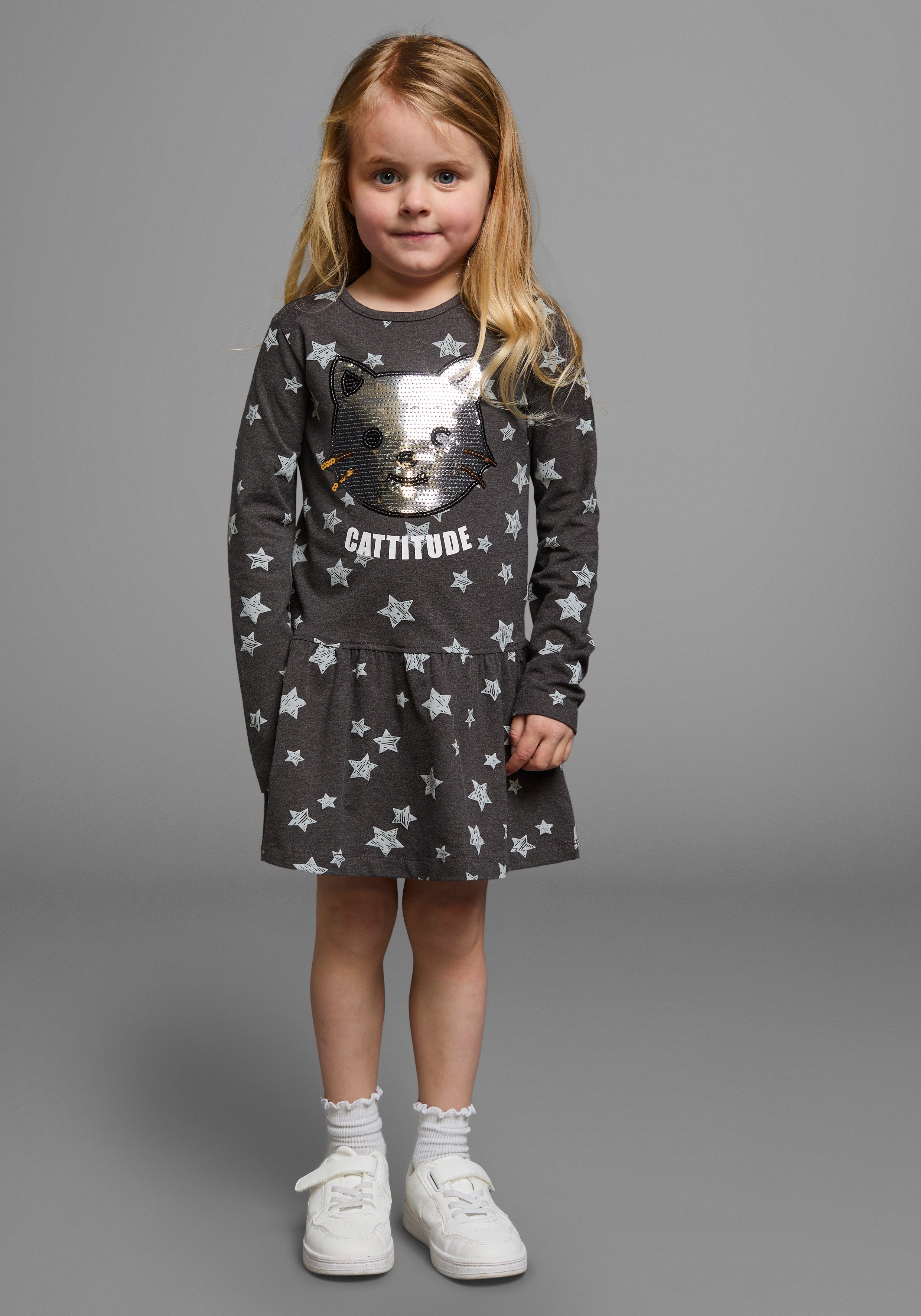 Jerseykleid Kleid mit Pailletten