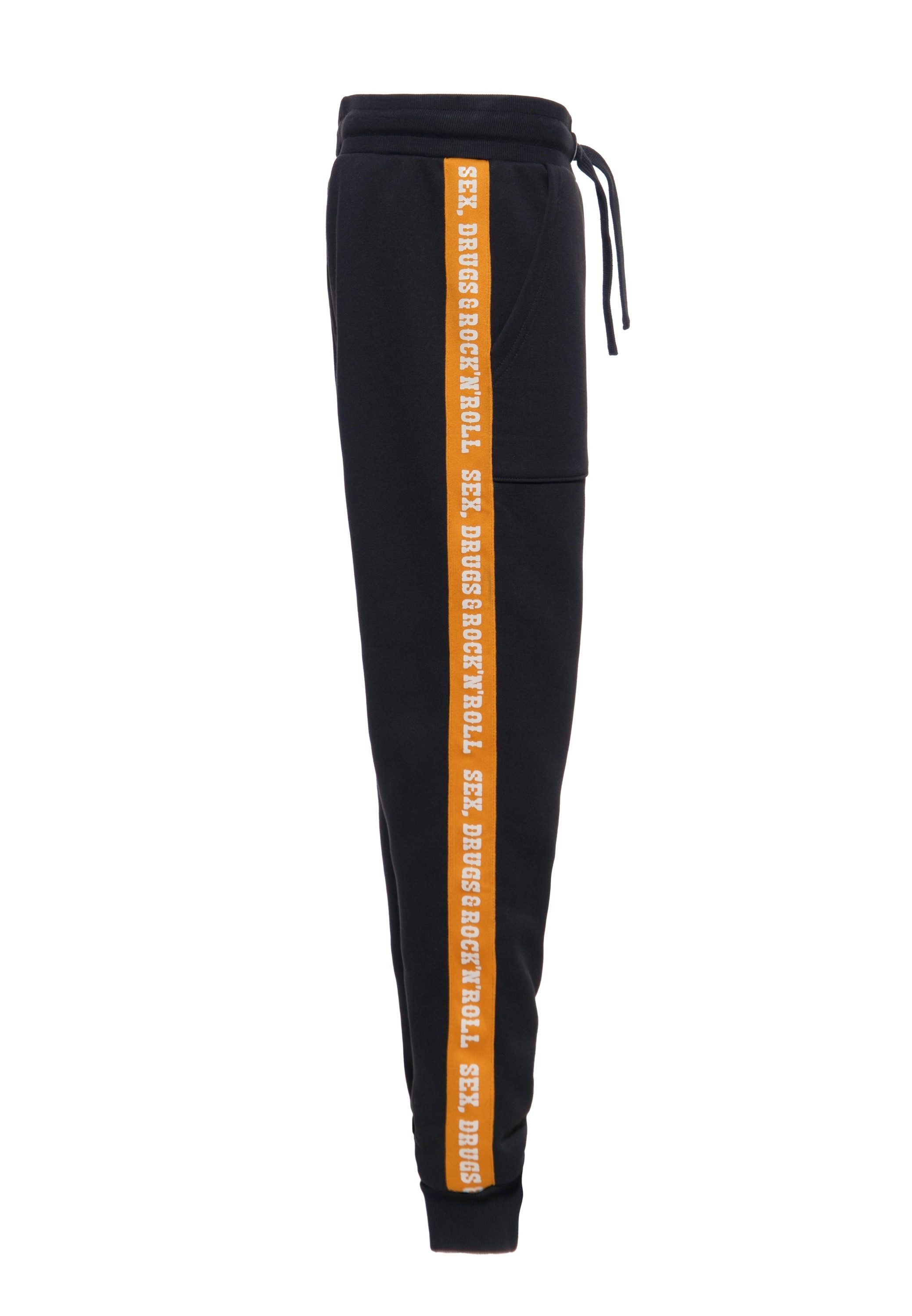 KingKerosin Jogginghose Sex, Drugs & Rock 'n' Roll mit seitlichem Schriftzu günstig online kaufen